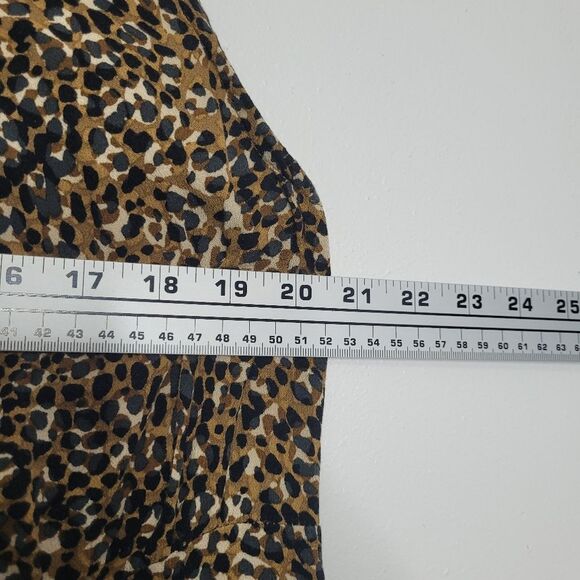 Old Navy Cheetah Animal Print Midi Soft Crepe Tie Front Dress Size Xl - Picture 7 of 9
